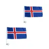 Island bilfönster flagga på 30x45cm för bil, med 43cm plastpoler, festivalklubb Digital tryckt polyester, gratis frakt