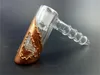 Mini Glass Hammer Bongs hookahs 6 Arm 7Inch Percolator Golden Smoking pipe bubbler Water Pipes Bowl