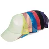 Kids lantejoulas beonytail boné de verão verão sunscreen glitter snapback caps malha outdoor verão rabo de cavalo OOA8190