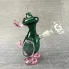 Mini Bong in vetro da 4,7 pollici Pinguino Bong ad acqua Narghilè Piedino rosa Bruciatore a nafta Dab Rigs