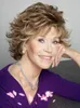 Parrucca senza cappuccio per capelli sintetici a strati ondulati corti di Jane Fonda014483558