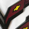 För 2014-2019 C7 Corvette GM Carbon Flash Black Blue Chrome Letter Emblem Badge Kit Fram BACKER Crossed Flags Stingray280h