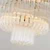 Creative led crystal chandelier for living room bedroom kitchen chandeliers luxury gold round chain light fixtures with free bulb