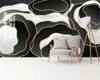 3D-Tapete für Schlafzimmer, moderne kreative abstrakte goldene geprägte Linie, erstklassige atmosphärische Innendekorationstapete