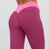 Sömlös fitness kvinnor leggings mode lapptäcke tryck hög midja elastisk tryck upp fotledslängd polyester leggings2436404