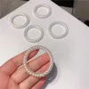 Liten Middle Large Frosted Hair Gummi Band Pony Tails Holder Mode Smycken Elastisk Rope Transparent Telefon Line Ring 100pcs / Lot