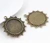 New Fashion 50pcs 25mm Inner Size Antique Bronze Pattern Cameo Cabochon Base Setting Charms Pendant