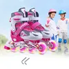 Inline & Roller Skates Kid'S And Adult Athletic Shoe For Children Men Women Pu Material Skating All Wheels Flash Skate Shoes1