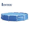 Intex 366 76 см синей писцина круглый рамный бассейн Set Set Tipe Rick Pond Большой семейный бассейн с фильтрацией насоса B32001239H