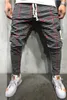 Nowe męskie spodnie Harerem Slim-Fit Fit Cool Plaid Casual Sports Paski Hip Hop Spodnie Streetwear Joggers Track Mens Splud