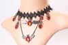 Europa und die Vereinigten Staaten Spitze Halskette schwarze Fledermaus herzförmigen Diamant antiken Schmuck Halloween Außenhandel Schmuck Großhandel