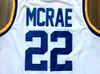 Butch McRae Batı Üniversitesi Dikişli Beyaz Basketbol Forması Mavi Cips Film # 22 Boyutu S-XXXL Spor En Kaliteli