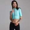 Giacca sportiva autunnale Donna Mezza manica Zip Fitness Canotta da yoga Camicia Allenamento Palestra Abbigliamento sportivo Cappotti da corsa Abbigliamento da allenamento