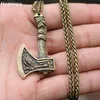 Odin Norse Viking Wolf and Raven Ax Amulet Witchcraft Pendant Necklace Wicca Pagan Slavic Perun Axe Jewellery Drop 20203384040