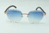 Direct S neueste modische High-End-Sonnenbrille mit Schneidlinsen 3524019 natürliche schwarze Büffelhornstäbchen, Brillengröße 5818140mm2555395