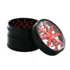 DHL 100% Metal Tobacco Smoking Herb Grinders 63mm Aluminium Alloy Grinders With Clear Top Window Lighting Grinder