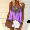 Mulheres Sexy 2020 Verão Casual Beach Befree Boho Impresso Floral Strap Sem Mangas Tanques Tops Feminino Camisa Camis