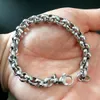 Bracciale rigido alla moda in acciaio inossidabile 316L tono argento con lunghezza 18-24 cm