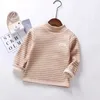 أطفال كامل الأولاد Tshirt Winter Warm Dark Toddler Clothing Stripe New Stripe Long Sleeve Play Play Crity Cloths5561081