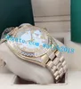 Luxusuhr 11 Stil 18038 Diamant römische Ziffer grünes Zifferblatt 18K Gold 41mm Automatik Mode Herrenuhren Armbanduhr