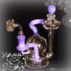 hot sell 6"Hookahs Recycler Dab Rig Wax Herb Tobacco Glass Bongs hookahs Oil Rig Water pipe