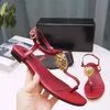 2020 sandalias planas clásicas para mujer, chanclas de diseñador para mujer, sandalias de viaje informales de cuero bohemio sexis de color rojo y negro para mujer