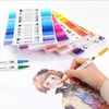 Färgpennor Art Dual Tip Brush Marker Pens Fineliner Watercolor Art Markers Calligraphy Coloring Ritning Målning Christmas Gift LS7376996