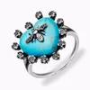 bague de coeur turquoise