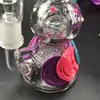 7.5Inch Colorful Dark Glow Glass Water Smoking Pipes Hookahs Honeycomb Filter Dab Rig Mini Bubbler Bongs