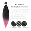 26 -calowy omber łatwy jumbo plecianie włosów kolorowe wstępne warkocze włosy Rainbow Kanekalon Xpressions Pink Warkocz Włosy 1314628