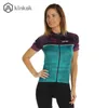 女性サイクリングジャージーセットサマーショートスリーブ通気性パッド付きショーツスポーツウェアスーツセットMTB自転車ショーツEIZ7