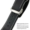 20mm 21mm 22mm gummi silikonklockband för Omega Sea Master 300 IWC Hamilton Black Blue Strap Watch Armband Folding CLASP Fre203k