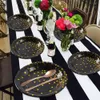 Terno 8 pessoas de alta qualidade decoração estampagem descartável conjunto de utensílios de mesa / guardanapo adulto feliz aniversário decoração festa de casamento casamento