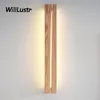 Modern Gebarsten Houten Wall Lamp Walnut Eiken Elmwood LED SCONCE Hotel Cafe Office Woonkamer Gangpad Lobby Nachtkastje Minimalistisch Licht