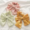 Nouvelles filles Couleur solide Big Bow Hair Ornaments Femme Fabric Ribbon Grand Coil Scrunchy Childre