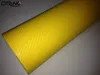 Fibra de Carbono Fibra Premium Car Styling 4D Amarelo Carbono Vinyl Film 4D Gloss Enrole Auto Car Envolvendo a folha com Air Release