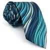 Y23 Turquoise Multicolor Tie Fipper Abstract Classic Seta Extra Long Size Cracktie da uomo
