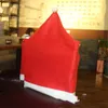 赤い不織布の椅子カバークリスマスの結婚式の装飾シートカバー帽子の形のオフィスチェアスリーブリビングルームの家具1 6QY B2