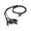 5 i 1 USB 1.2m Laddare Laddning Kablar Torka för NINTENDO NDSL / NDS NDSI XL 3DS / PSP / WII U GBA SP