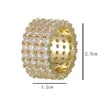 Hip Hop Mens Jewelry Rings Fashion Gold Plated Iced Out Full CZ Diamond Tennis Ring Bling Cubic Zircon Love Ring Wedding