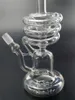 Bent Tube Recycler Dap Rig Inline 9.4 inch Hookahs Perc Percolator Glass Water Bongs 14mm Male Joint