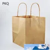 20st / Lot Kraft Paper Bag Square Flower Bags With Handle Dekoration Vitpapper Presentpåse Förpackning Storlek Bags 5.28