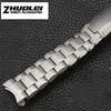 For O-mega 007 wristband 18mm 22mm 20mm Silver Stainless Steel Solid Link Watchband Strap Folding Clasp Safety Men Correa De Rel278V