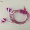 100 pz / lotto affare diretto in fabbrica all'ingrosso lustro glitter oro nastro rosa auricolari auricolari auricolare con microfono mic linea di cristallo 3 colori