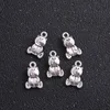 200 pcs/Lot Antique argent plaqué belle ours en peluche pendentifs à breloques pour la fabrication de bijoux Bracelet bricolage à la main 10x16mm