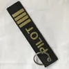 Porte-clés pilote entier Porte Flight Crew Pilot Gift Clef Aviation Key Chain Shinning Gold Color Tissé Porte-clés Tags 10 PCS LOT2172