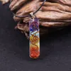 Reiki 7 Chakra Orgone Pendant Necklace Energy Healing Crystals Chips Tumbled Stones Blandade orgonit hartshalsband CX200721306J