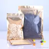 One Side Clear Plastic Seal Bag Gold Inlay Aluminum Foil Bag Coffee Herbal Tea Packaging Pouch Hot EDC Bag LZ1826