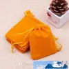 Buste in velluto con coulisse Borsa regalo 7 cm * 9 cm Borsa per gioielli floccata porta fascio borse con coulisse in velluto borse regalo di Natale di Capodanno