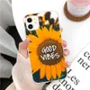 iPhone 용 해바라기 소프트 TPU 휴대 전화 케이스 14 13 12 11 Pro Maxc XS Max XR 7 8plus Daisy Protective Mobliephone Cover